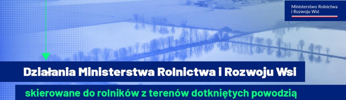 Działania Ministerstwa Rolnictwa i Rozwoju Wsi na rzecz organizacji oraz koordynacji pomocy dla rolników z terenów dotkniętych powodzią