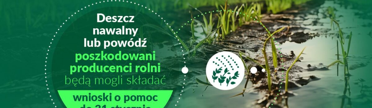 Rada Ministrów przyjęła przepisy nt. pomocy dla producentów rolnych poszkodowanych w wyniku deszczu nawalnego lub powodzi